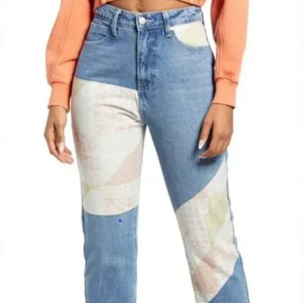 BP. Nordstrom Patchwork Straight Leg Jeans | Women’s Size 28